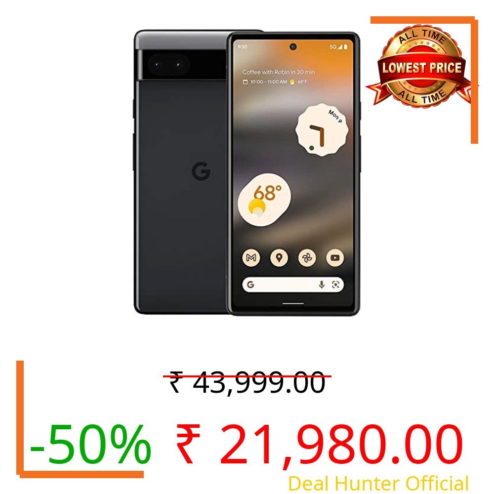 Google Pixel 6a 5G (Charcoal, 6GB RAM, 128GB Storage)