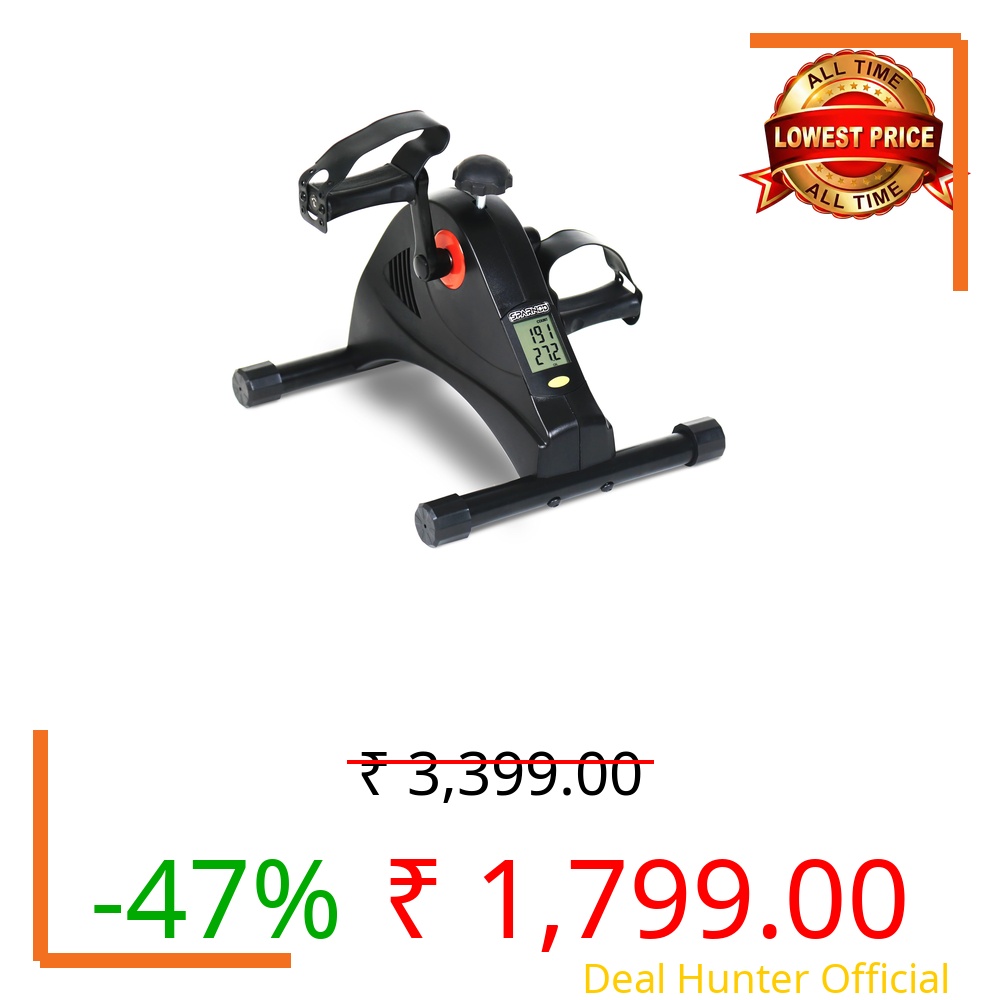 Sparnod Fitness SMB-250 Mini pedal cycle for exercise: Versatile Arms and leg exercise equipment for home with Adjustable Resistance, LCD Tracker, and Portable Silent Operation for Home and Office Use