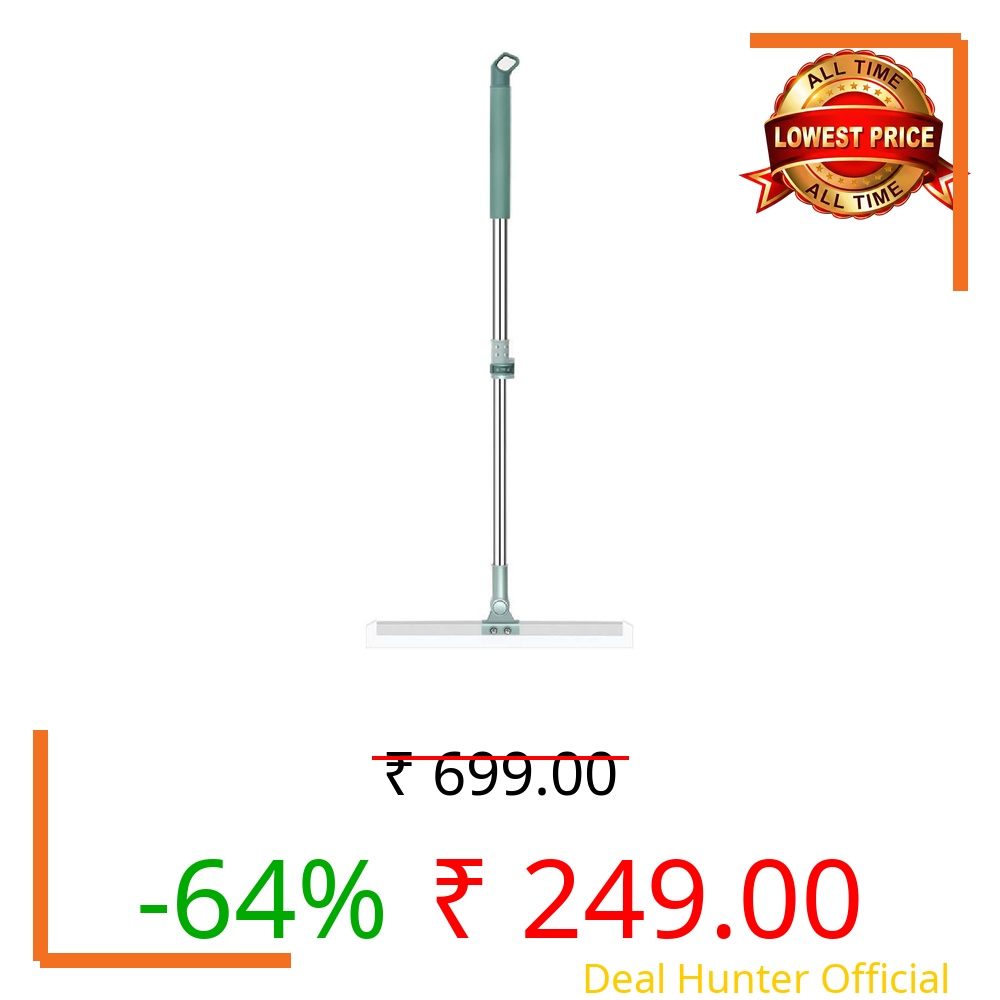 ALEITO Plastic 2 In 1 Floor Cleaner Brush Multifunction Magic Broom,Silicone Squeegee Broom With Long Handle,Scraping Besom For Floor Bathroom Kitchen Shower Tile Pet Hair (1), Grey