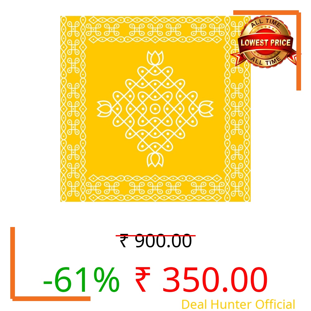 zeonely mart kolam backdrops for Decorations Pooja | kollam Backdrop for Decoration | Background Decoration Cloth Yellow Colour (5_5 FT)(bhogi Pallu Decorations Backdrop)