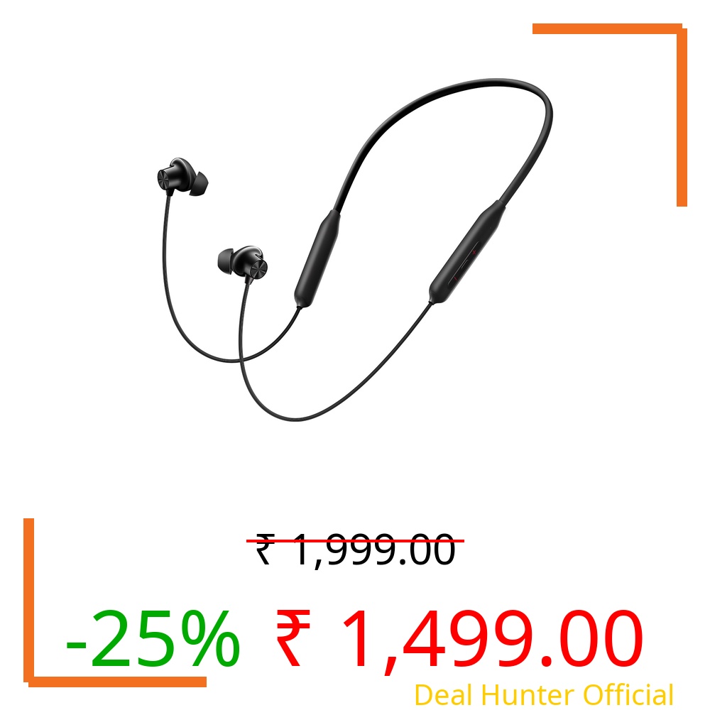 OnePlus Bullets Wireless Z3 in-Ear Neckband with 12.4mm Drivers, 3D Spatial Audio,10 mins Charge for 27 hrs Playback, 4 EQ preset, Dynamic bass Enhancement & BT5.4
