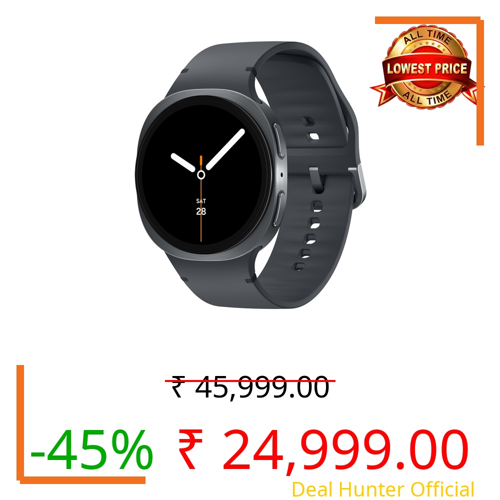 Samsung Galaxy Watch8 (44mm, LTE, Graphite) with 3nm Processor | Dual GPS | Sapphire Glass & Armor Aluminum | 5ATM & IP68 | BP, ECG, IHRN & Vascular Load Monitoring | Anti-oxidant Index