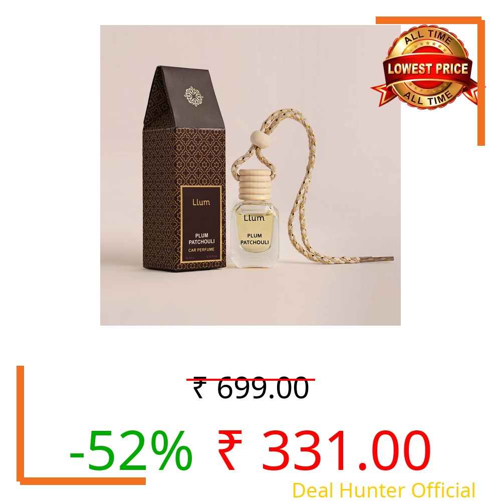 Llum Plum Patchouli Air Freshener for Car, Home | with AC Vent Clip |10ml, Pack of 1 |Luxury, Organic Toxin-Free Perfume |Interior Accessory for fresh Aroma |Long Lasting Fragrance