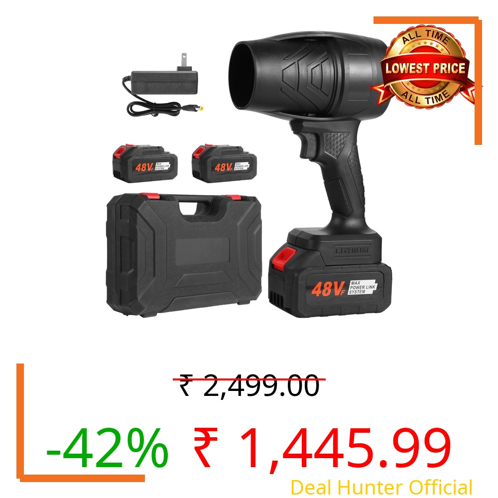 48V Cordless Air Duster Blower with 2 Lithium-Ion Batteries | High-Power Handheld Dust Cleaner for Computer, Car & Home | Portable Electric Blower with Strong Airflow & Rechargeable Battery Pack