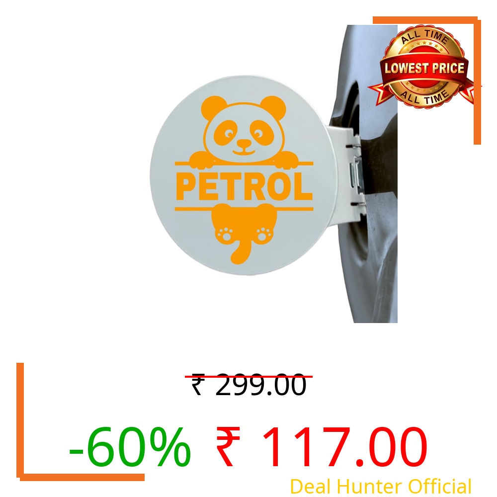 Claw cuts - Panda Petrol Sticker for Car – Waterproof Vinyl Fuel Tank Decal, Cute Cartoon Animal Petrol Cap Decoration, Durable & Easy to Apply (Yellow)