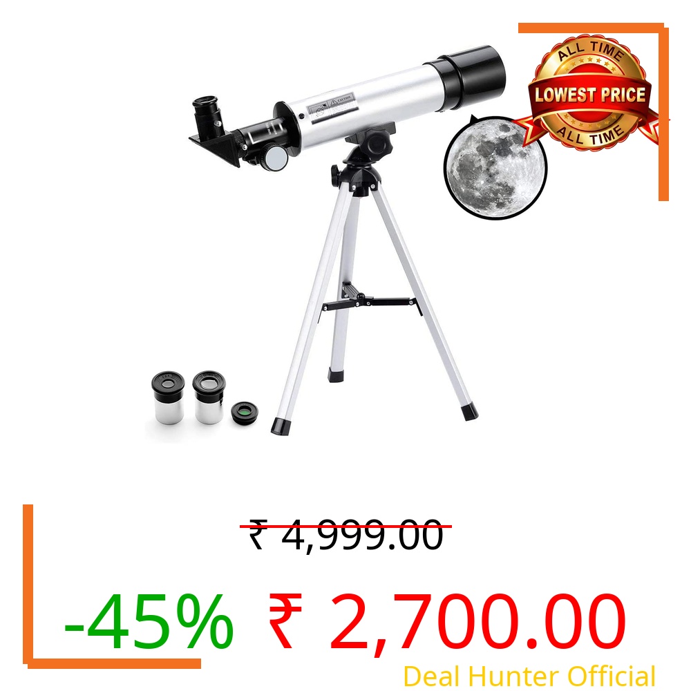 Telescope for Kids & Beginners Adults 50/360mm Astronomical Telescopes Zoom 90X HD Refractor Scope With Tripod