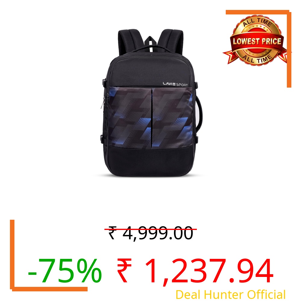 Lavie Sport Quest30 30L Multifunctional Laptop Backpack | Fits Upto 16" Laptop | Laptop Compatiable | for Men & Women
