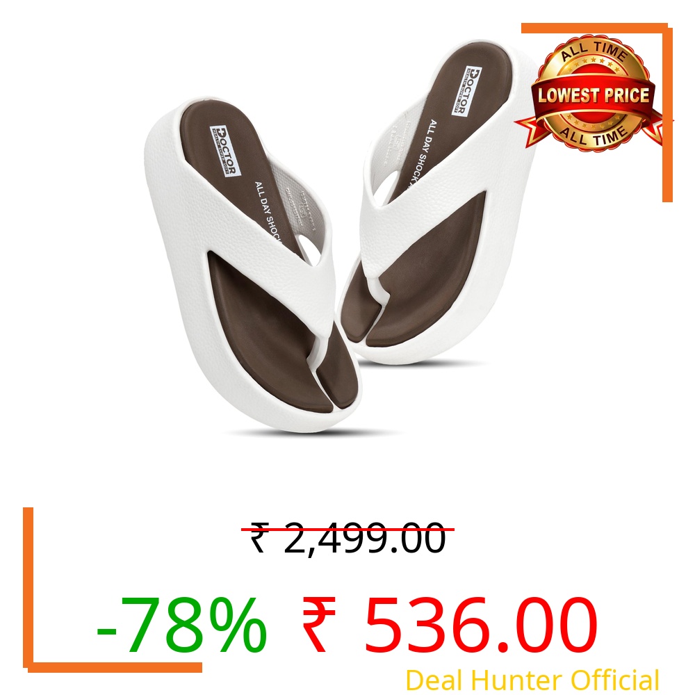 DOCTOR HEALTH SUPER SOFT Women’s Orthopedic Soft Platform Slippers | Ultra-Cushioned Shock Absorbing Footbed | Lightweight Anti-Skid Everyday Wear Comfort Flip Flops for All-Day Support